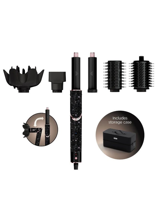 Shark FlexStyle Sparkle Limited Edition Black Diamond 5-in-1 Air Styler & Hair Dryer with Auto-Wrap Curlers, Paddle Brush, Oval Brush, Concentrator, Storage Case, HD440JBUK - Image 1